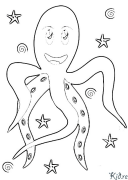 octopuses - squid Printable Coloring Nplooj Ntawv